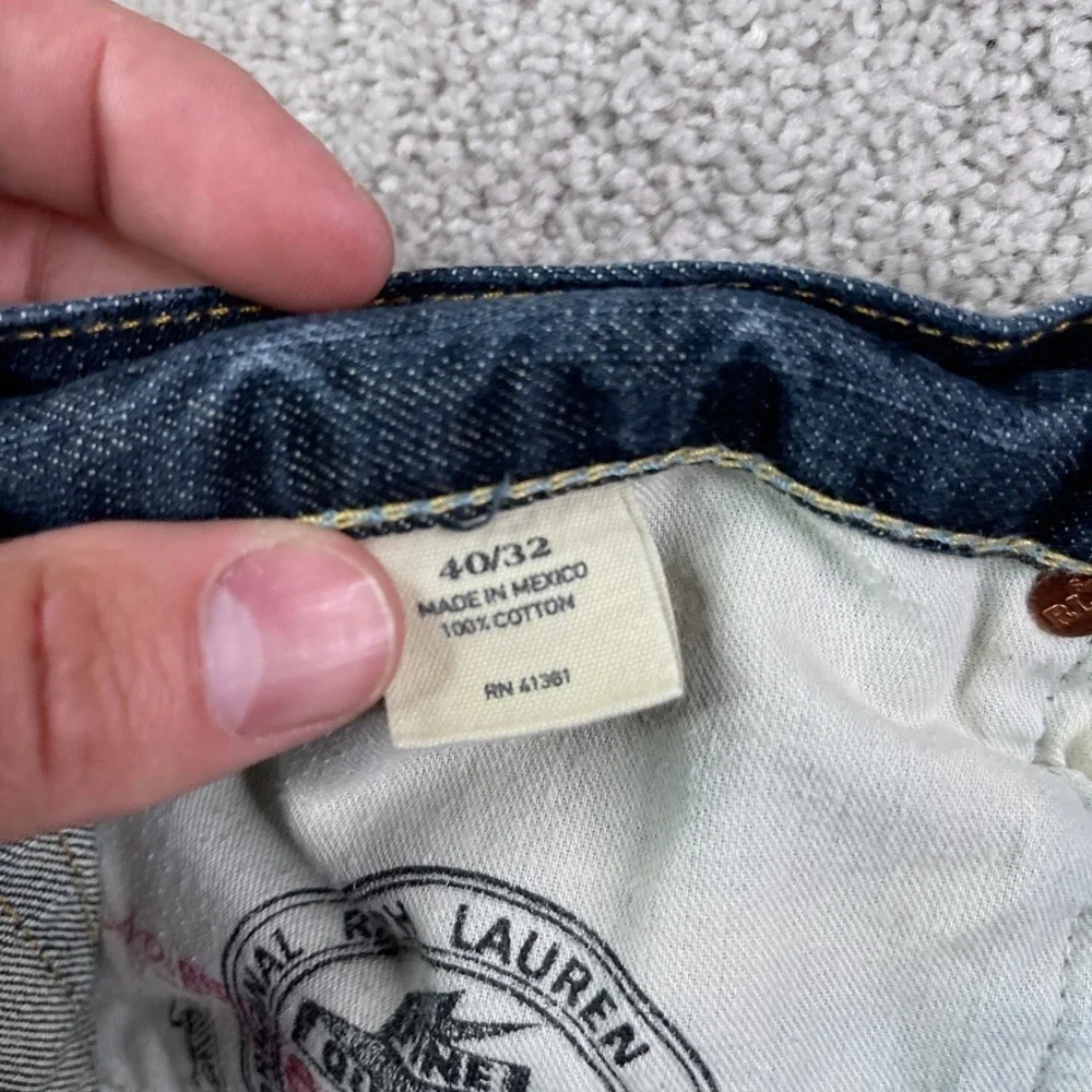 Polo Ralph Lauren Jeans Mens 40x32 Blue Slim Fit 381 Dark Wash Cotton Denim